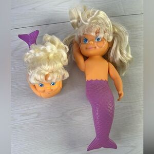 HTF Toys N Things TNT 1990's Mermaid Princess Bathtime Doll Vintage Pink